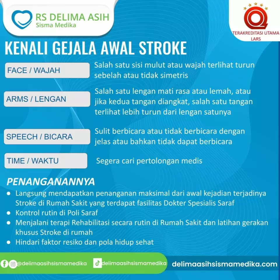 Kenali Gejala Awal Stroke Penanganannya RS Delima Asih Sisma Medika